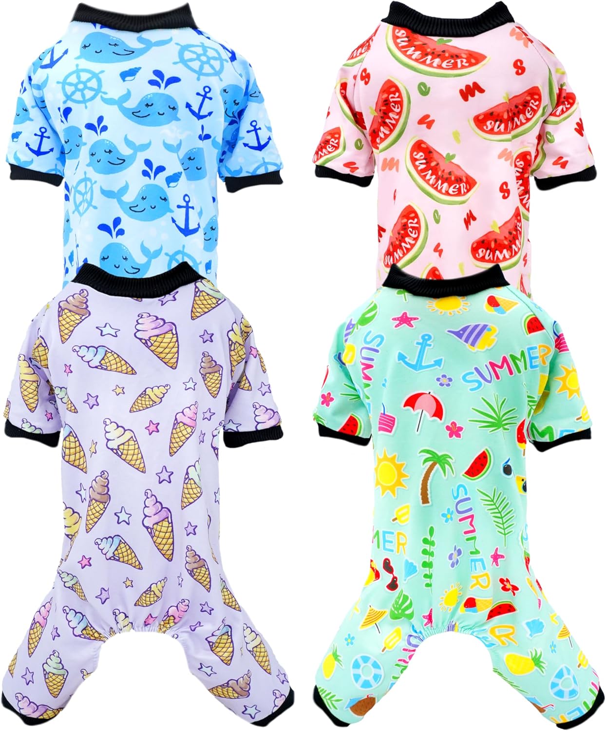 PET SHOW Pijamas para Perros Medianos, 4 Piezas, Talla L, Multicolor