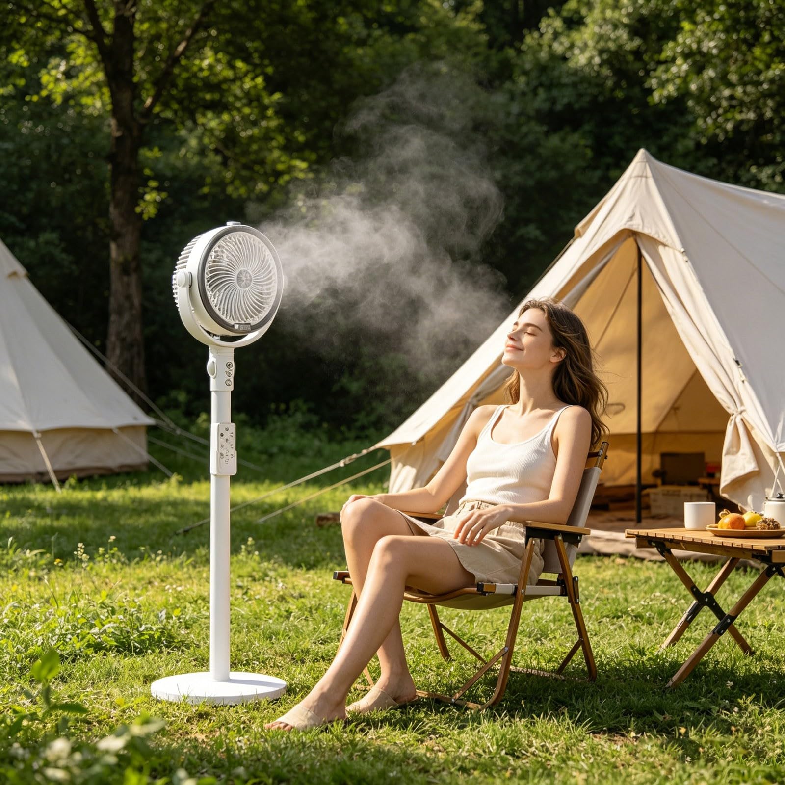 Ventilateur Brumisateur sur Pied Télécommande,Ventilateur USB Puissant,Silencieux Circulateur d’Air Haute Performance,Ventilateurs de Sol Stable Compact,Pour Maison Chambre Salon Bureau Appartement