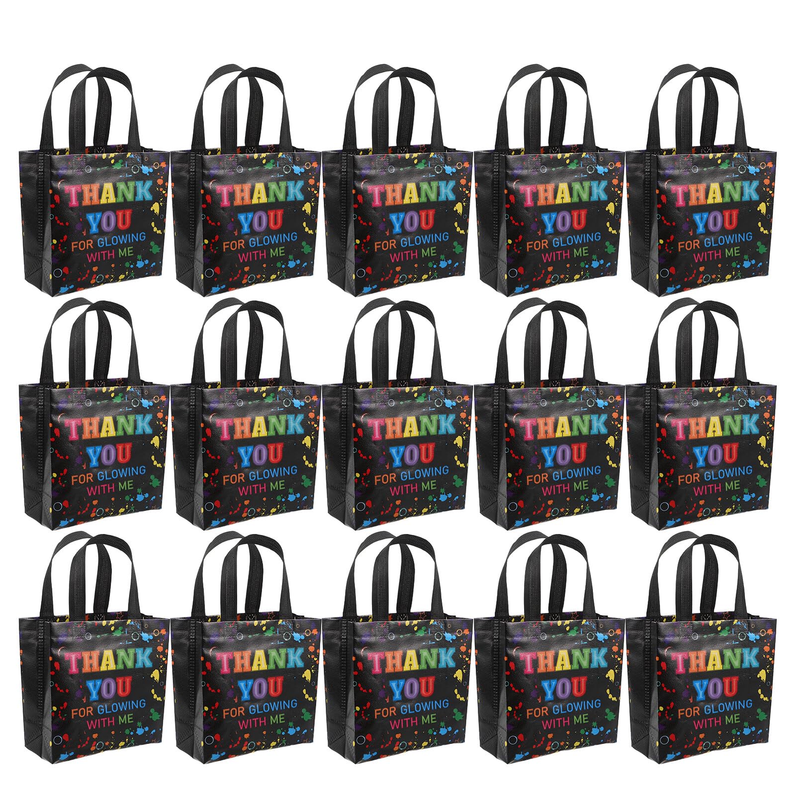 Healvian 30 Piezas Bolsas de Obsequio para Fiesta No Tejidas con Asas, 30 Unidades, Pequeñas Bolsas Reutilizables para Dulces y Regalos de Cumpleaños, Color Estampado, Ideales para Eventos