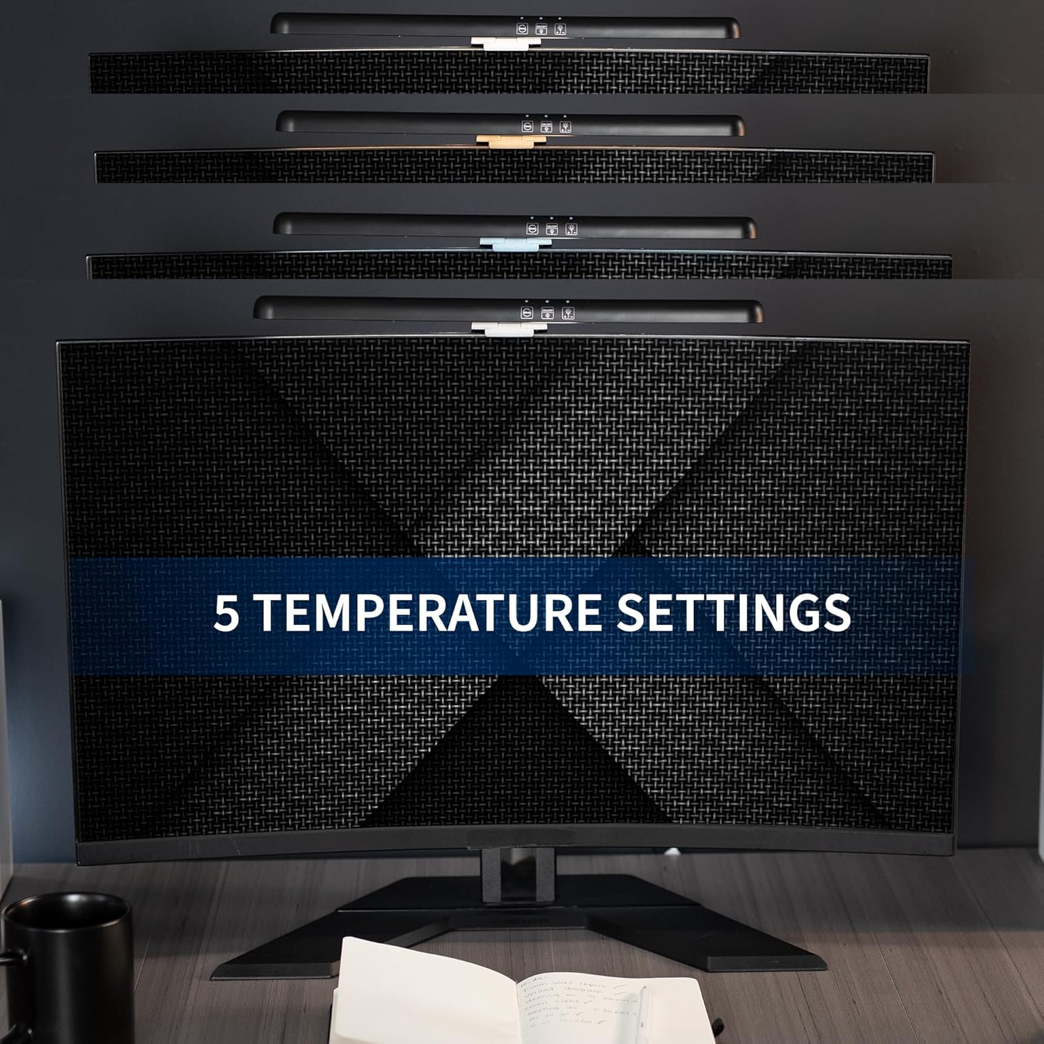 Black Glossy Curved LED Monitor Light Bar with USB Power
