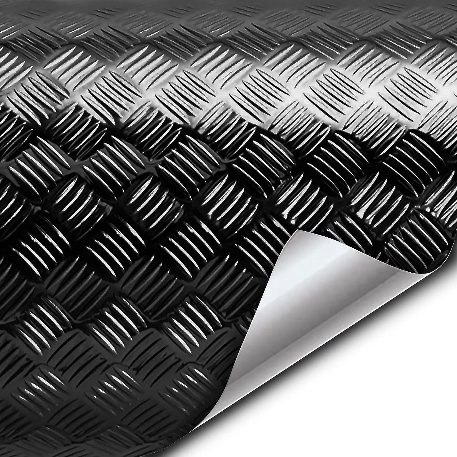 Vinilo adhesivo negro cromo para suelo y muebles de 17.7 pulgadas