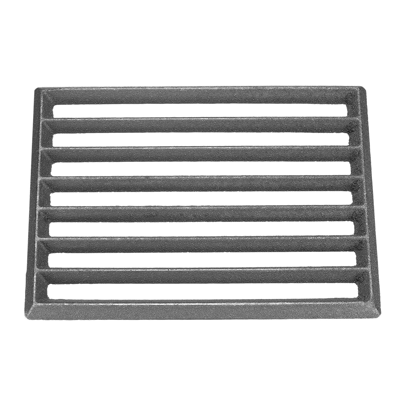PATIKIL Cast Iron Fire Grate, 9.2" Rectangle BBQ Grill Grate Replacement High Heat Charcoal Plate Fire Bottom Grate Grilling Accessories 6 Slots for Grilling Barbecue