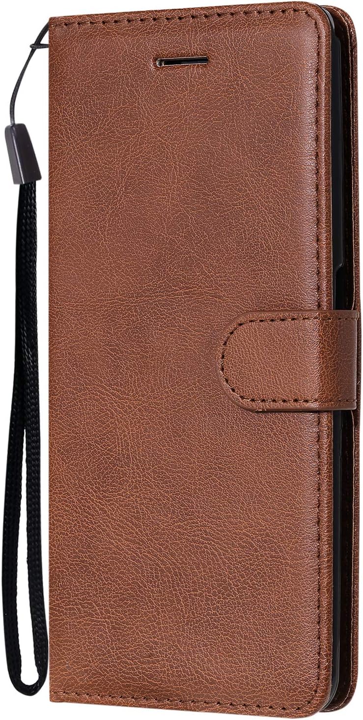 Lomogo Leather Wallet Case for Galaxy A80 / A90 with Stand Feature Card Holder Magnetic Closure, Shockproof Flip Case Cover for Samsung Galaxy A80 / A90 - LOKTU100331 Brown