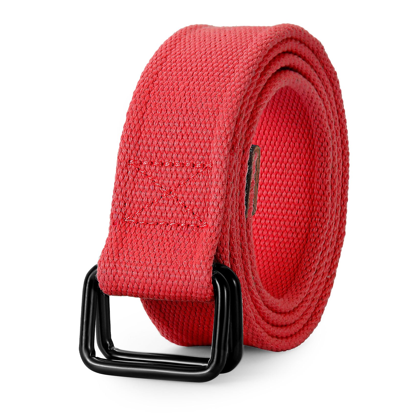 JASGOOD Men Canvas Double Ring Belt Plus Size Men Cloth Casual Belt for Jeans Pants