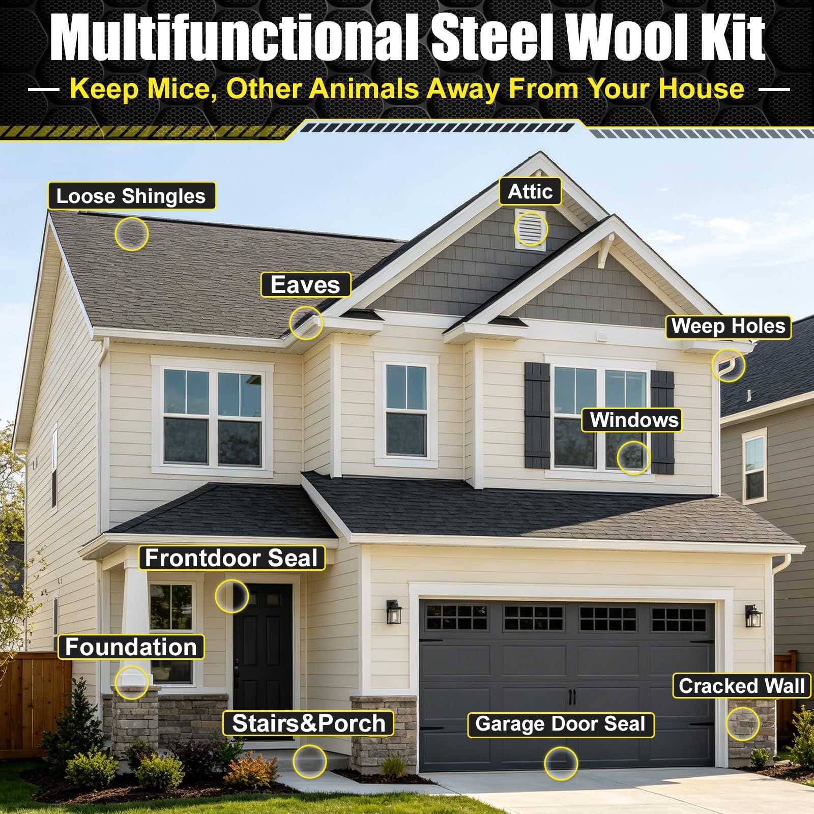 Alabrocon Steel Wool Mice Control Kit - Pest Barrier -8 Alabrocon Steel Wool Mice Control Kit - Pest Barrier -8