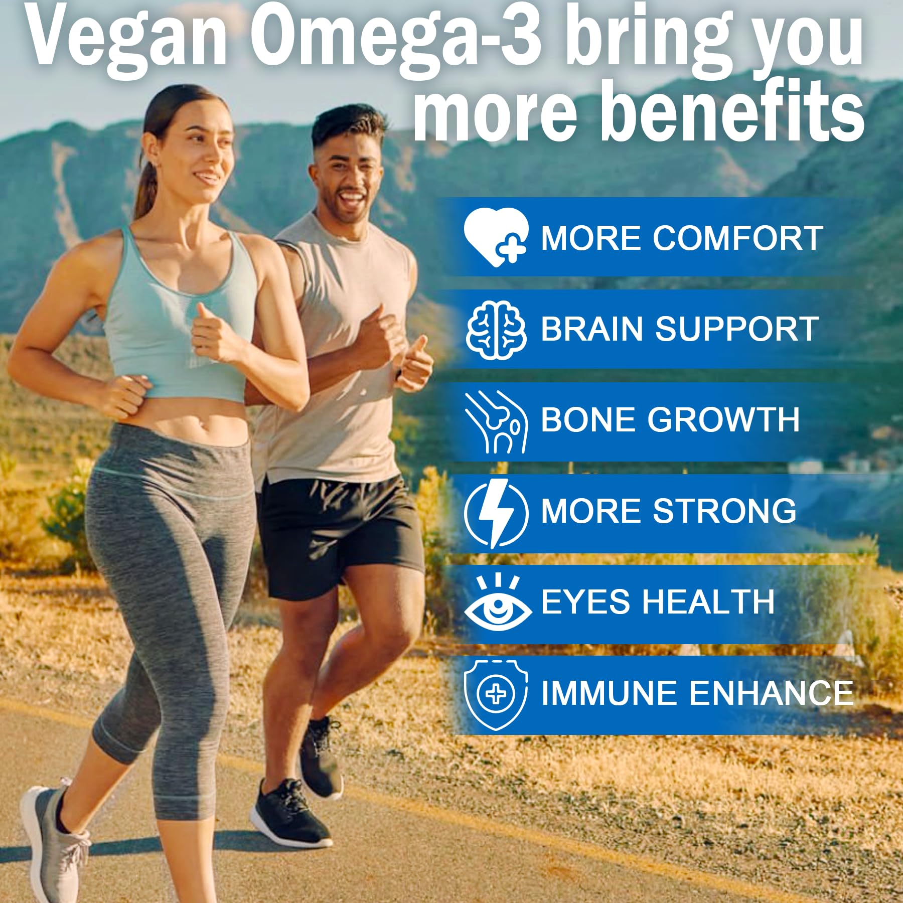 Vegan Omega 3 Gummies 1280mg + Vitamin D3 K2 (MK7) for Women Men, 2 Pack — Amazon image 6