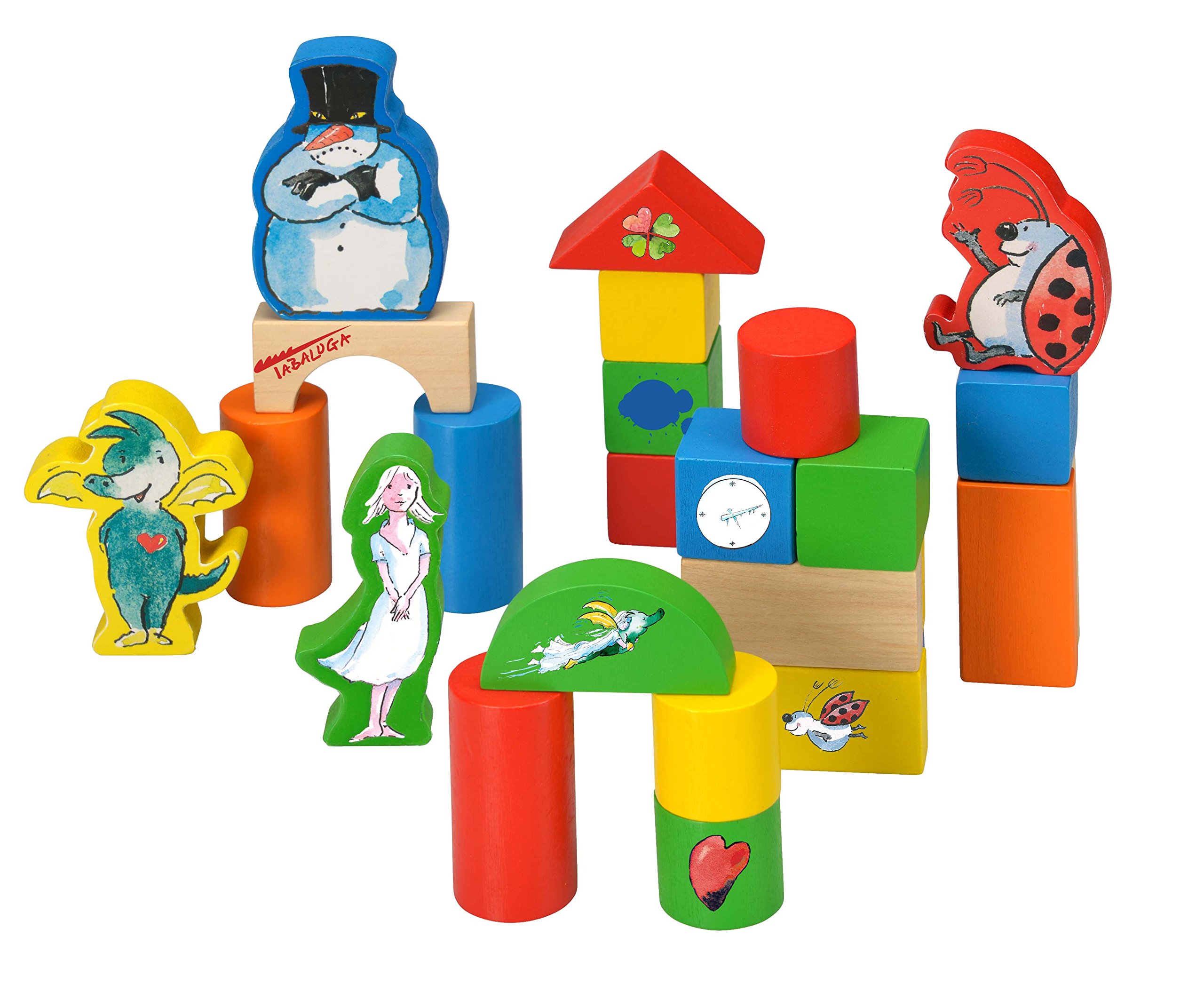 BelugaSpielwaren GmbH 61009 Tabaluga Wooden Building Blocks 75-Piece Beluga Toys 61009-Tabaluga