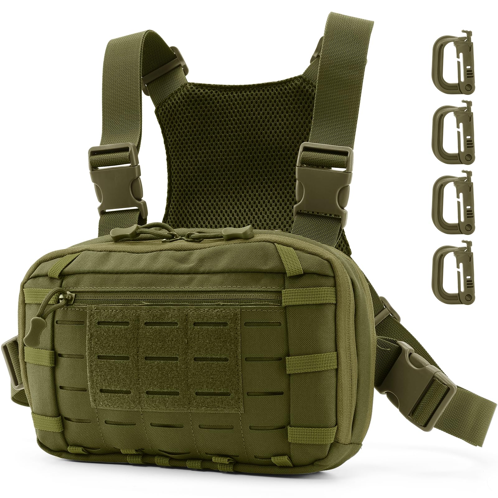 Tactical EDC Chest Bag Utility Molle Chest Rig Pouch with CCW Compartment Adjustable Strap Outdoor Chest Pack