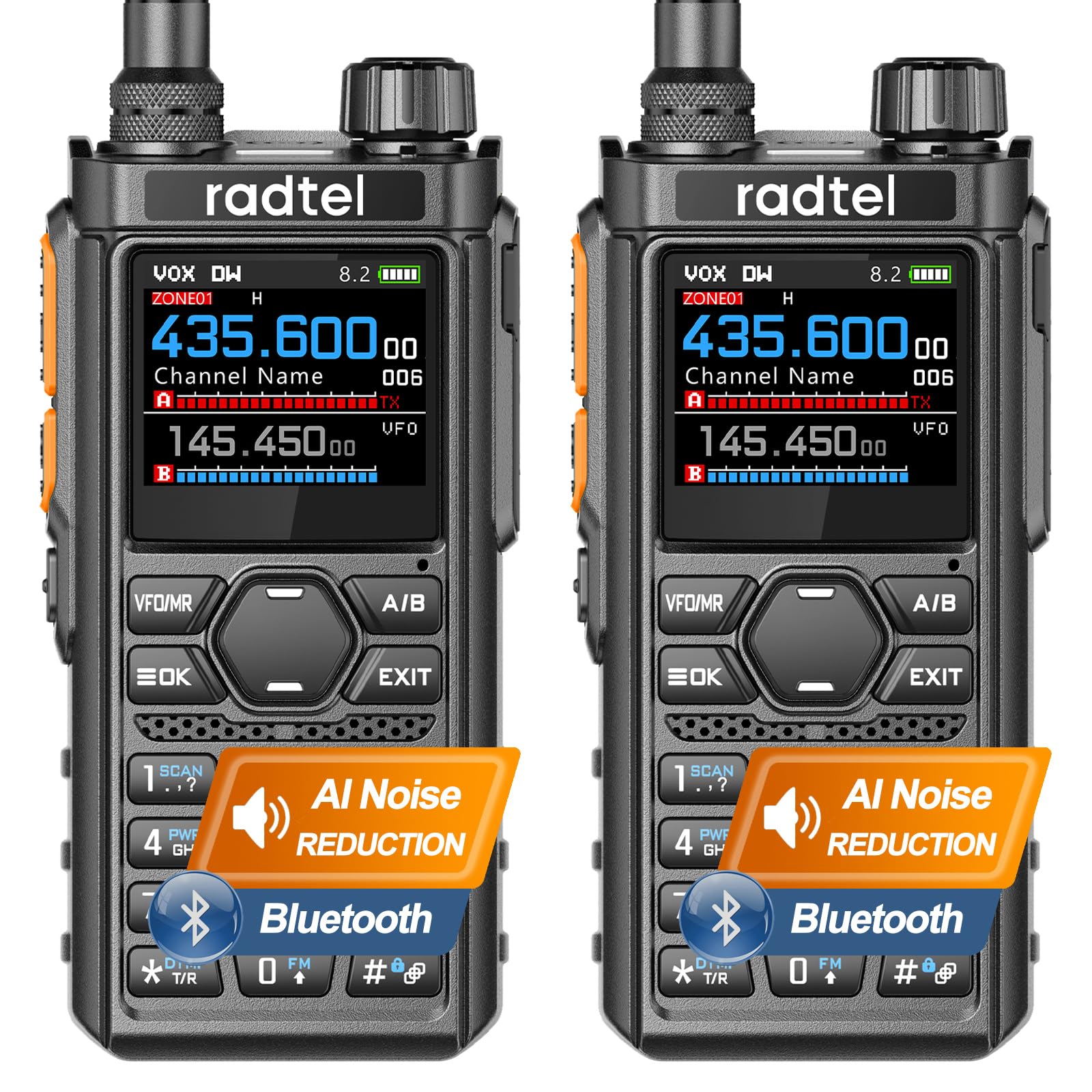 Amazon.com: Radtel RT-910B 5W UHF VHF Dual Band Two Way Radio with