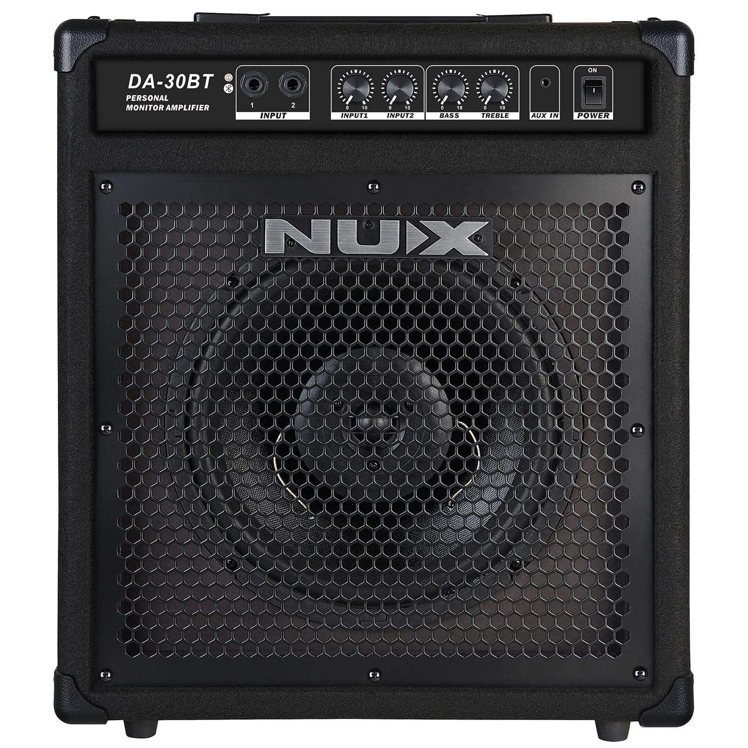 NUX DA-30BT - Altoparlante per batteria, amplificatore per monitor personale, 30 Watt, portatile, Bluetooth per batteria elettronica