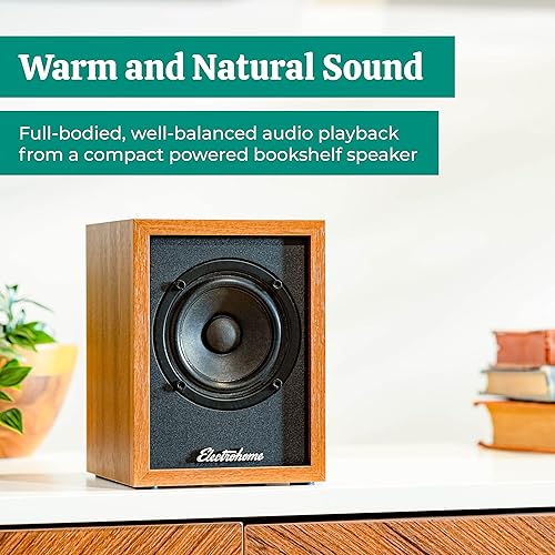 Miniatura 2 de Electrohome Huntley - Altavoces alimentados para estantería con amplificador integrado y controladores de 3 pulgadas para tocadiscos, TV, PC y
