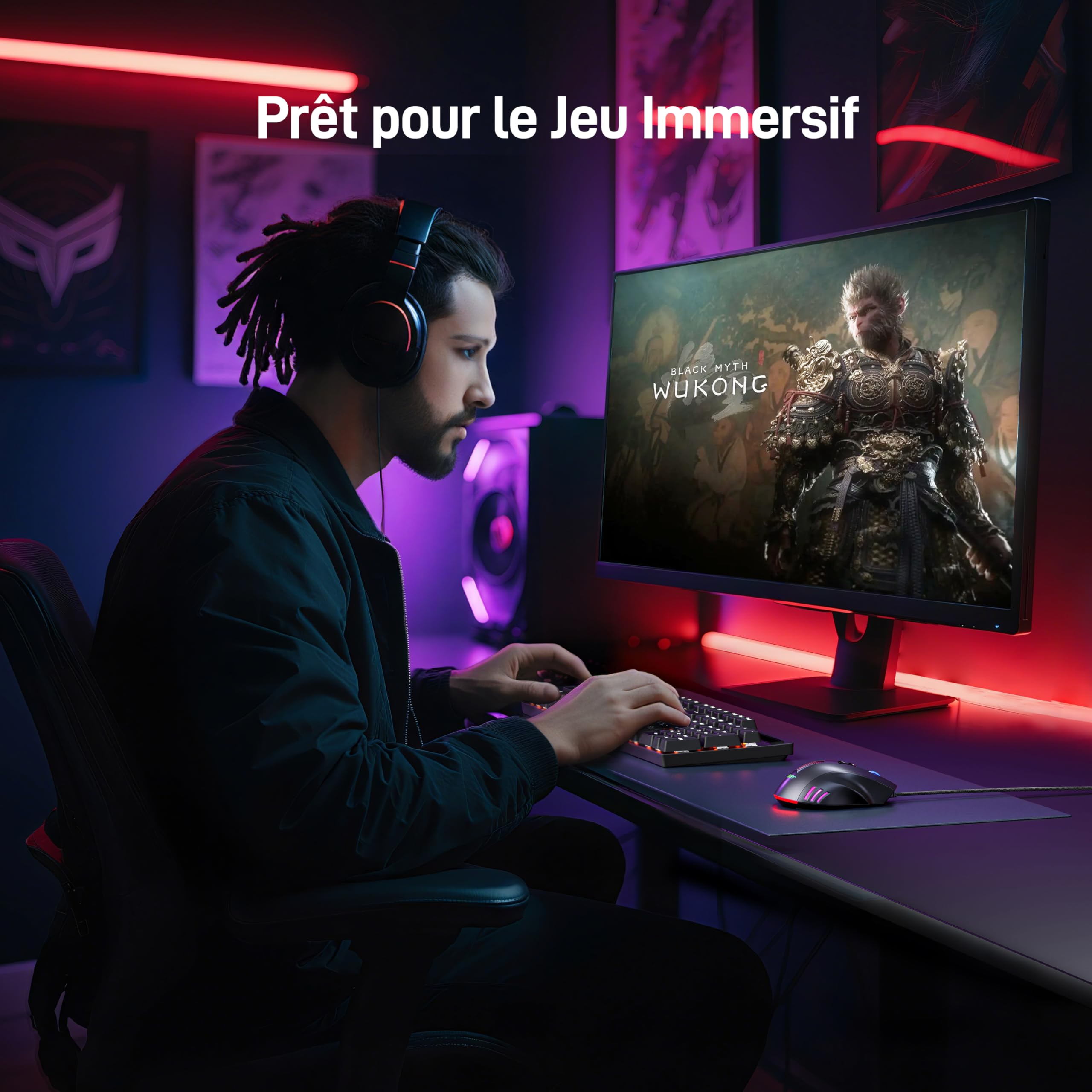 acer Souirs Gamer Filaire Ergonomique, 12 800 DPI, 8 Boutons programmables, Souris Gaming avec Fire Button, 12 Options RGB Personnalisable, Haute Précision- pour MOBA FPS CS