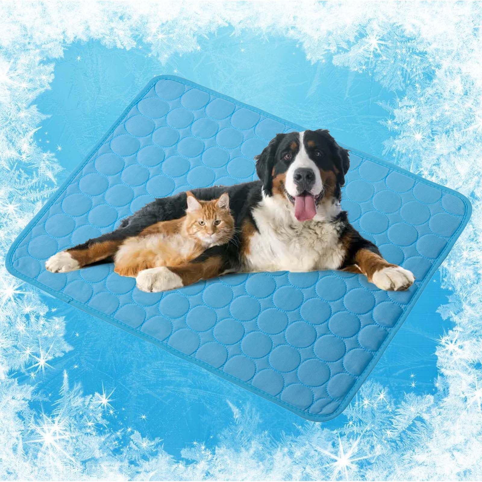 Cooling Mat Dogs - 62 x 50 cm Cooling Mat for Dogs and Cats, Cool Fabric Cooling Blanket Dog Self-Cooling, Cool Ice Mat for Pets, Self-Cooling Mat for Pets, Dog Kennel Beds - Navy Blue