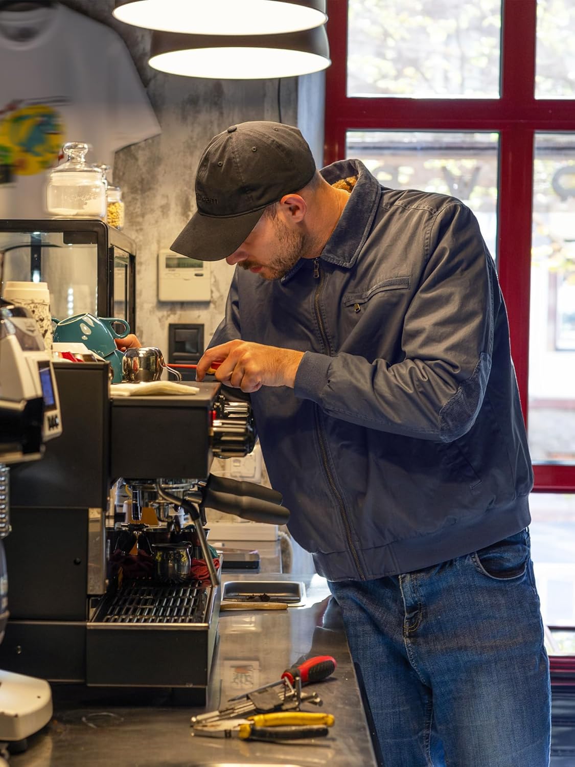 Mr.Stream Men's Waxed Cotton Duck Canvas Water-Repellent Sherpa Lined Fleece Front-Zip Jackets - Image 5