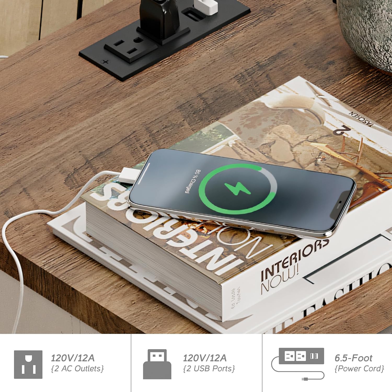 WAMPAT 3-Piece Farmhouse 9 Drawers Dresser and Nightstand Set for Bedroom,52.4" W Solid Wood Chest of 9 Drawers and 24.3" H Nightstand Set of 2 with Charging Station,Cream White