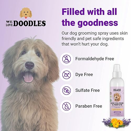 Miniatura 4 de We Love Doodles Colonia y perfume para perros, desodorizante, ingredientes orgánicos USDA, fabricado en Estados Unidos, de larga duración después