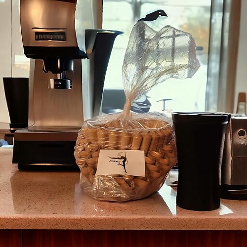 Miniatura 3 de Filtros de café marrón sin blanquear biodegradables naturales para cesta grande de 8-12 tazas, 9.75" - 4.25" (200)
