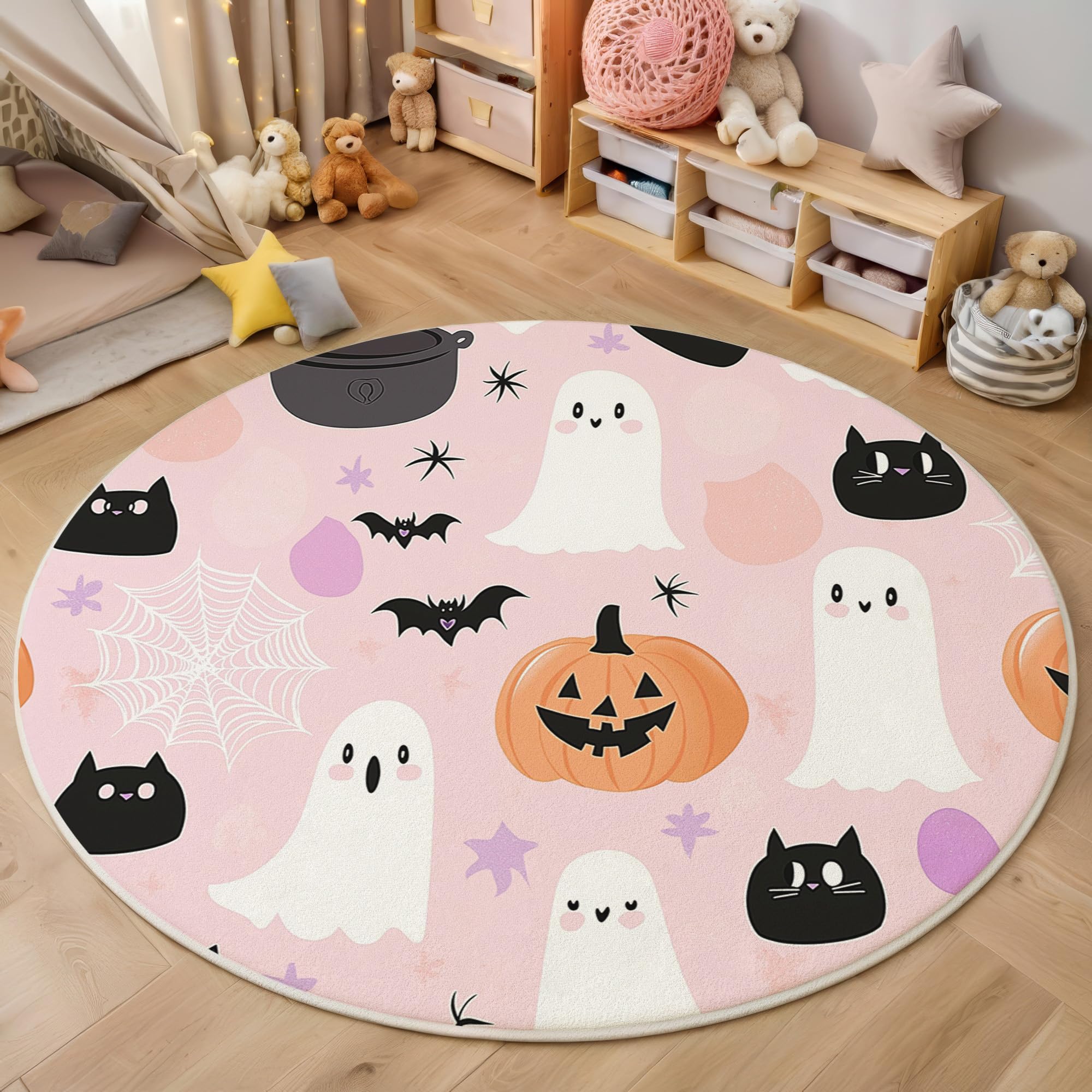 Tapis rond Halloween fini les glissades avec ce revêtement antidérapant