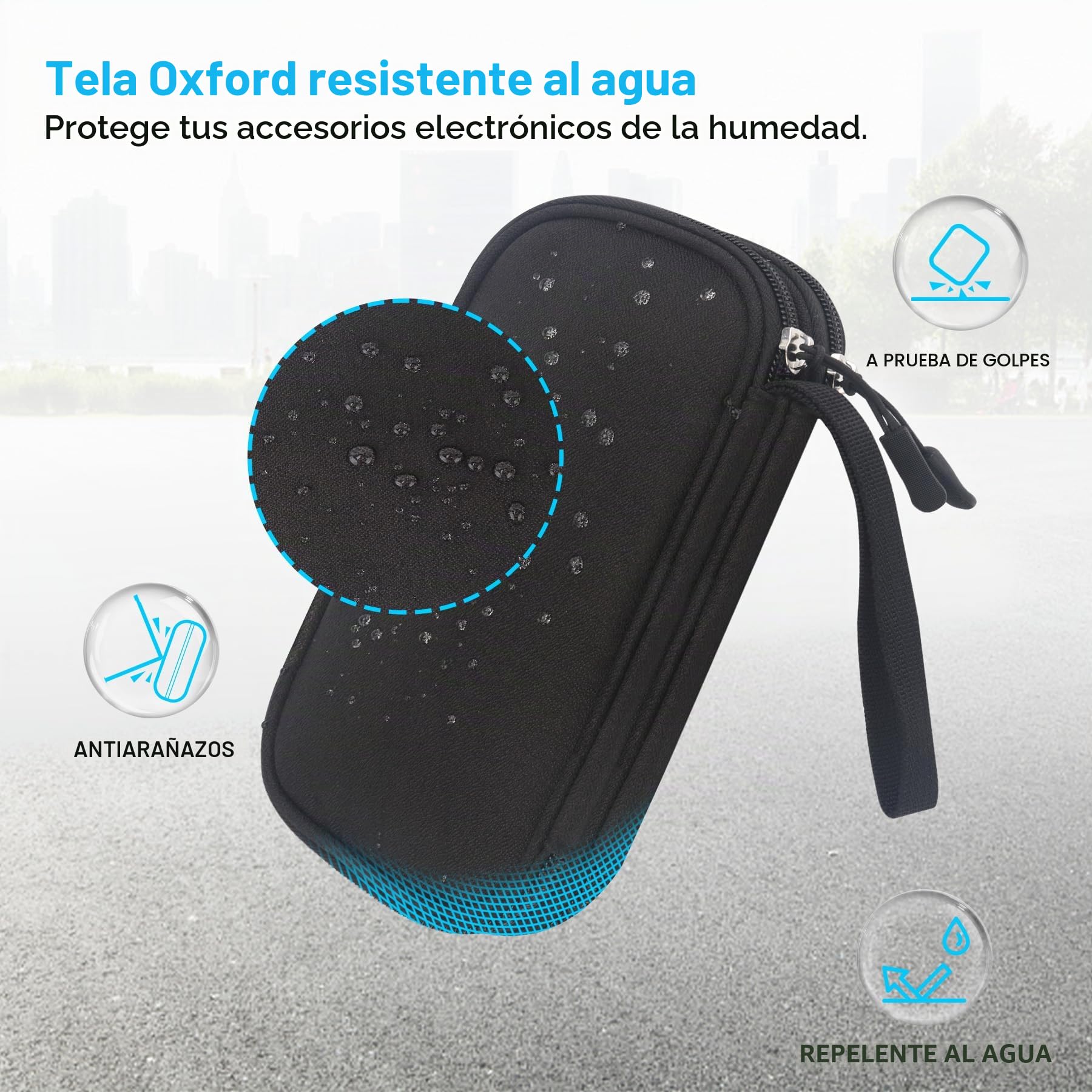 Lacdo USB Organizador electrónico Bolsa de Cable tecnología Estuche de Estuche de Cargador para SanDisk/SamData/Samsung Unidades Flash USB Jump Drive Memory Stick, Tarjeta SD, Cable, Negro