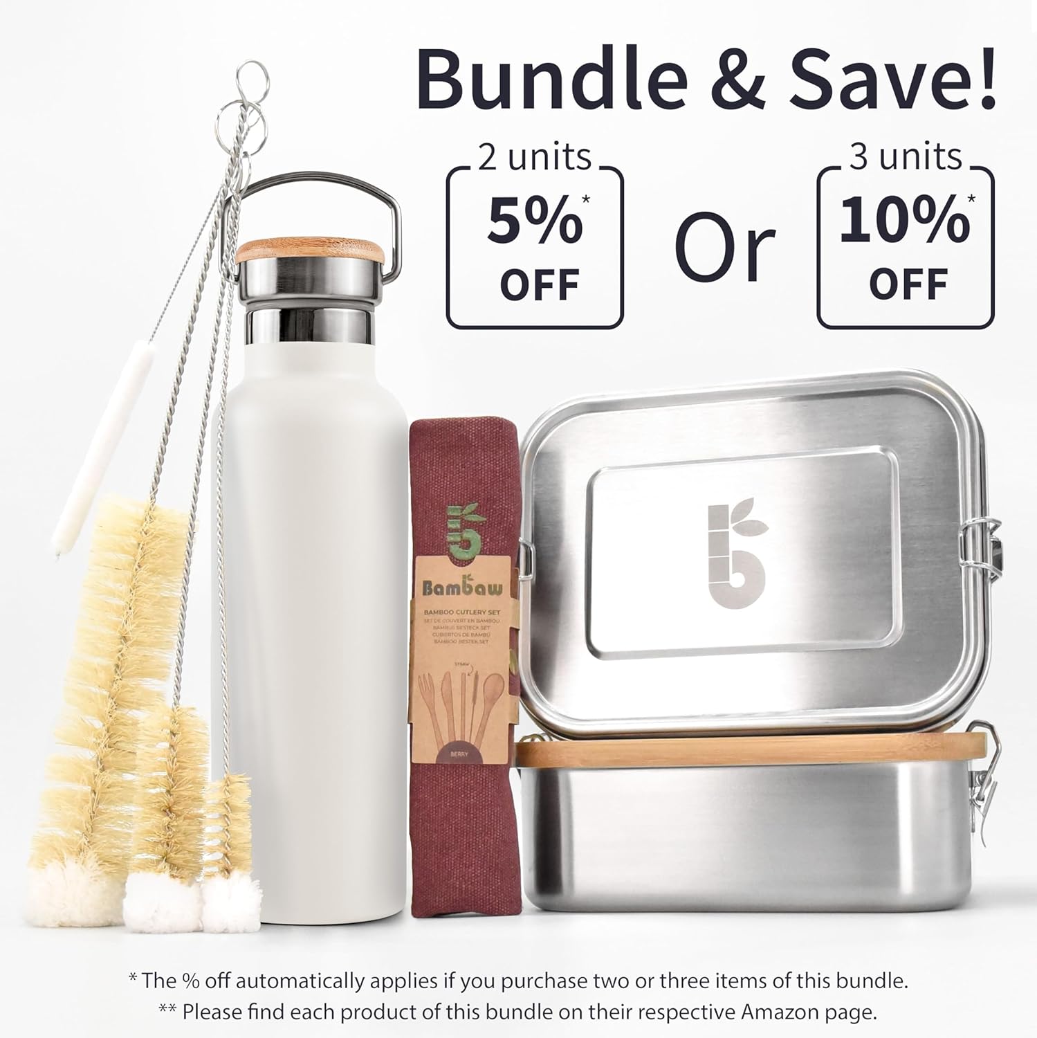 Bambaw Insulated 32 oz Stainless Steel Water Bottle, Double Wall, Eco-Friendly - Polar White - Image 8