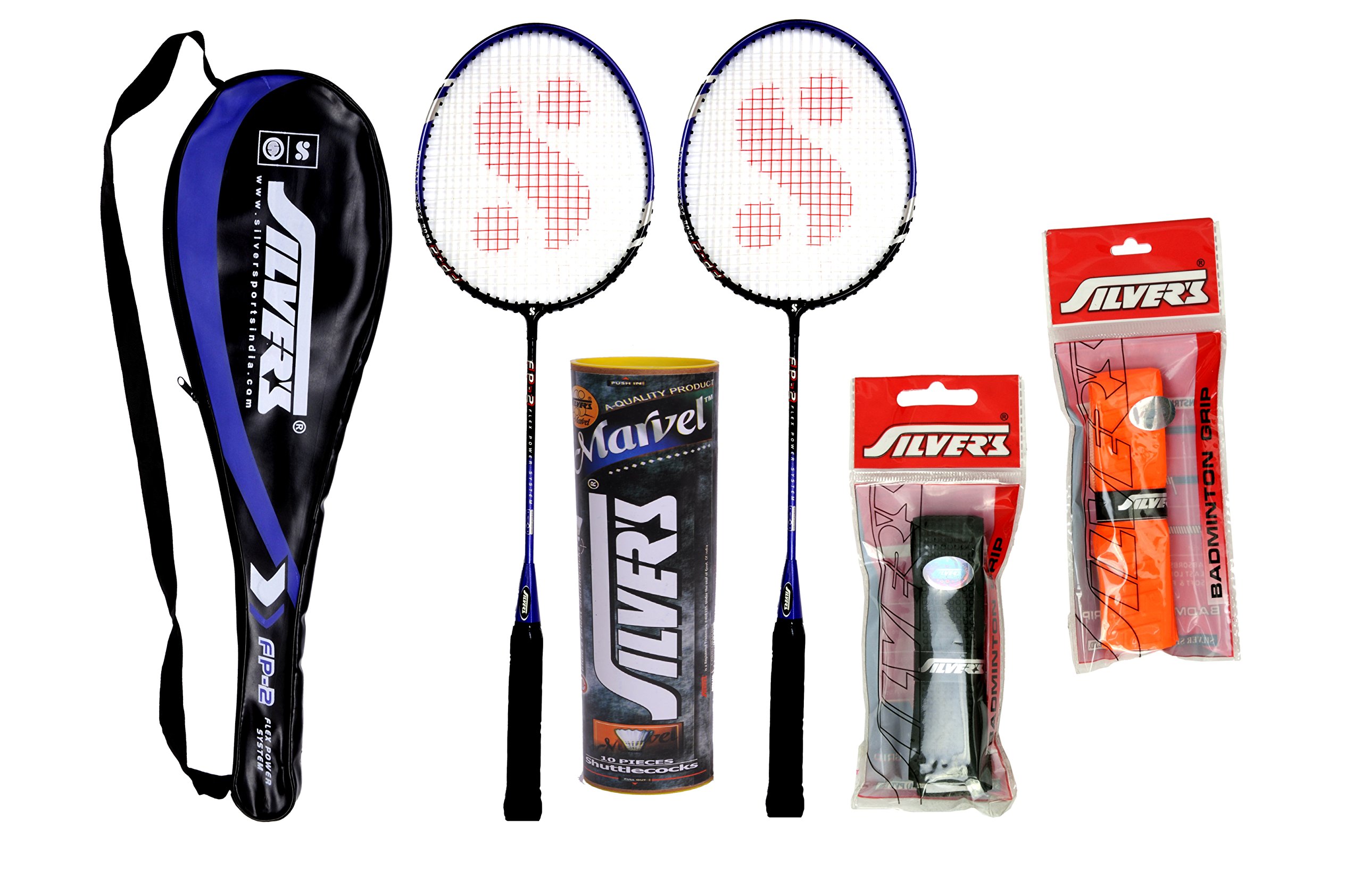 Silvers FP-2 2 Badminton Racquets Plus 1 Box S/C Marvel Plus 2 PVC Grips (B00I992C3M) Amazon Price History, Amazon Price Tracker