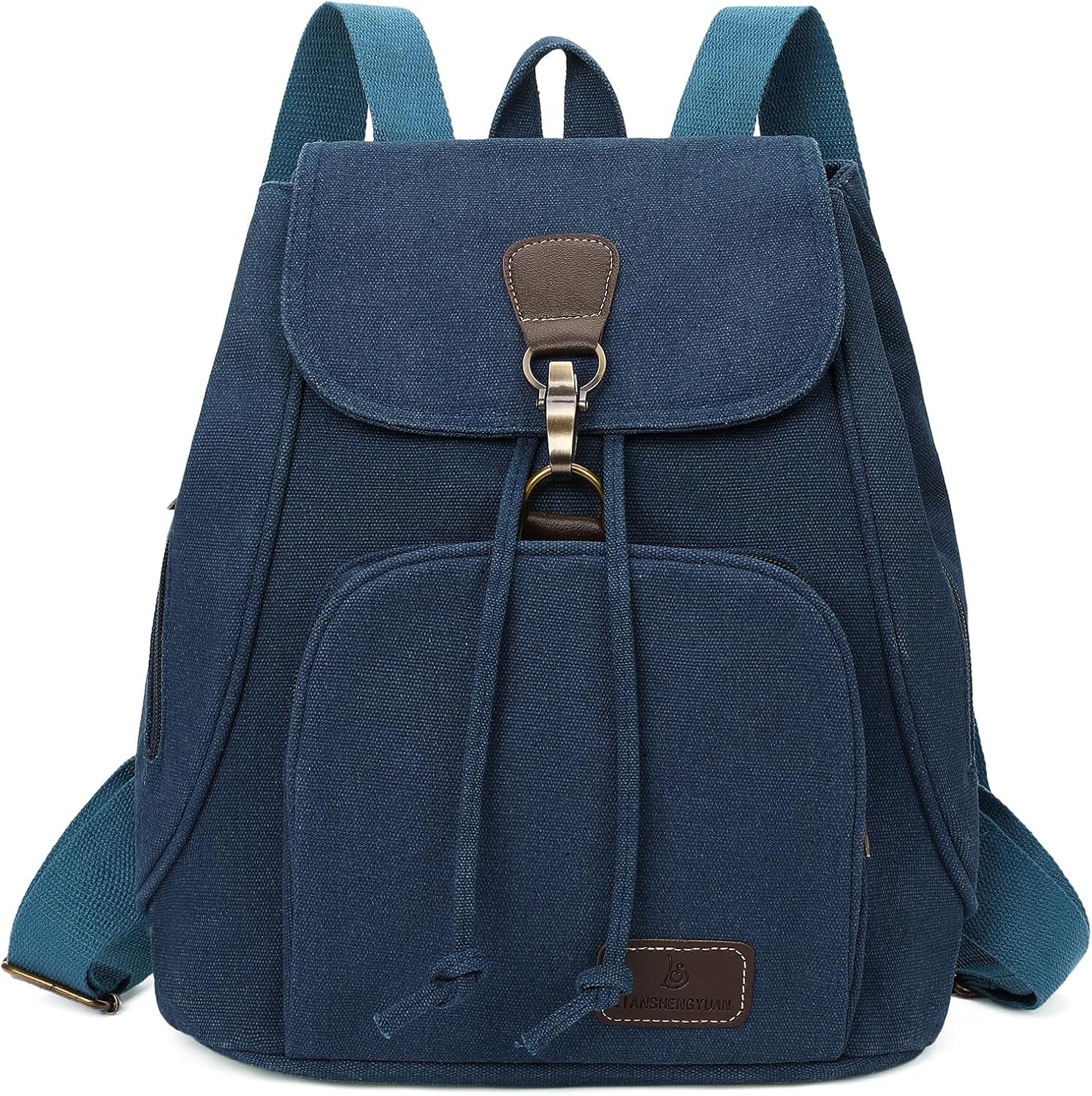 GAEKEAO Small Backpack for Women Canvas Mini Backpack Purse Casual Daypack for Daily Travel Work Sports College Shopping (Navy Blue)