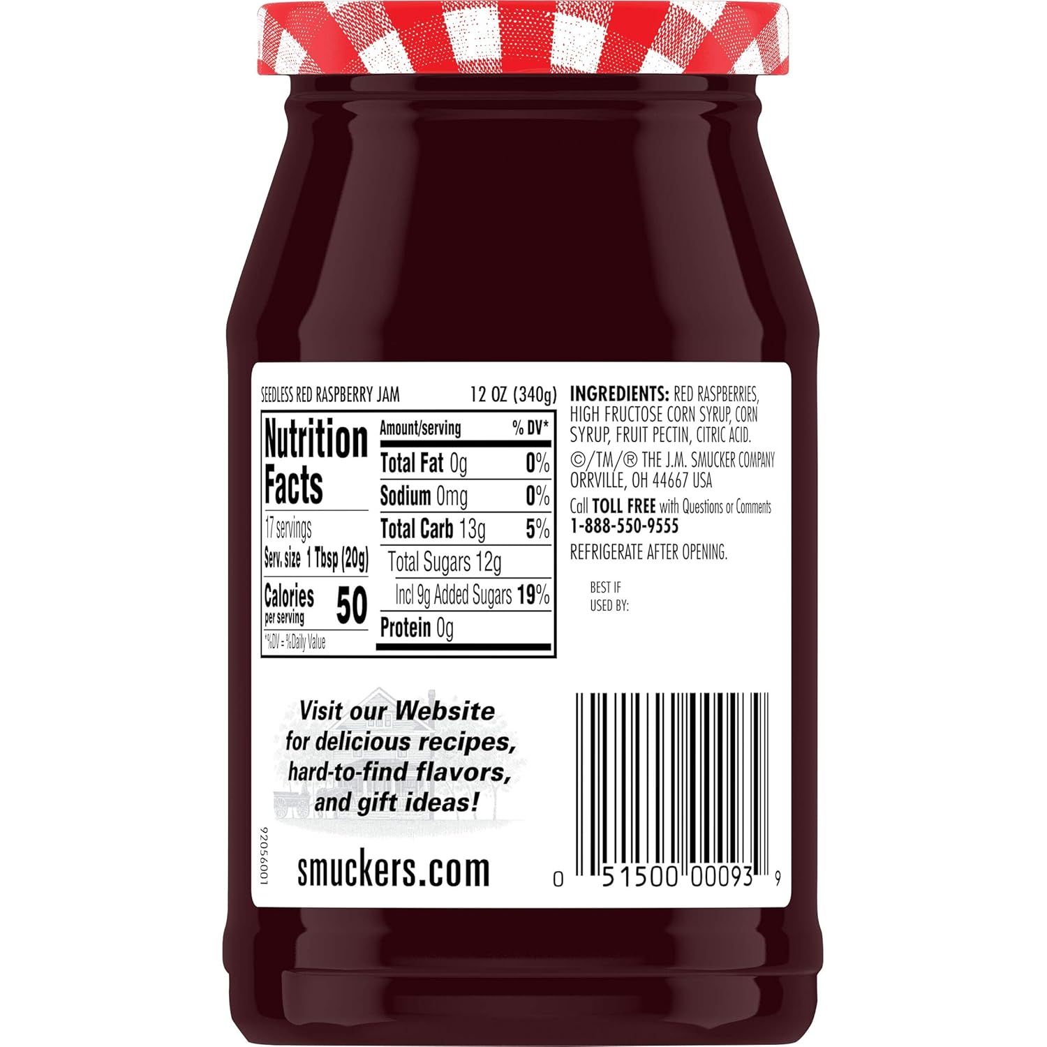 Smucker's Seedless Red Raspberry Jam, 12-Ounce (Pack of 6)