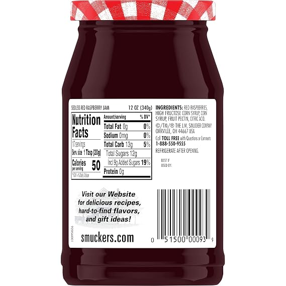 Smucker's Seedless Red Raspberry Jam, 12-Ounce (Pack of 6)