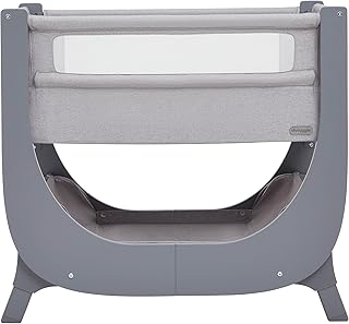 Shnuggle Air Lite Bedside Crib | Height Adjustable baby Bed with Mattress (Grey)