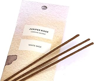 Juniper Ridge All-Natural Aromatic Campfire Incense - Long-Lasting Bamboo Sticks - Aromatherapy & Meditation Therapy - No Synthetic Fragrance - White Sage - 20 Count