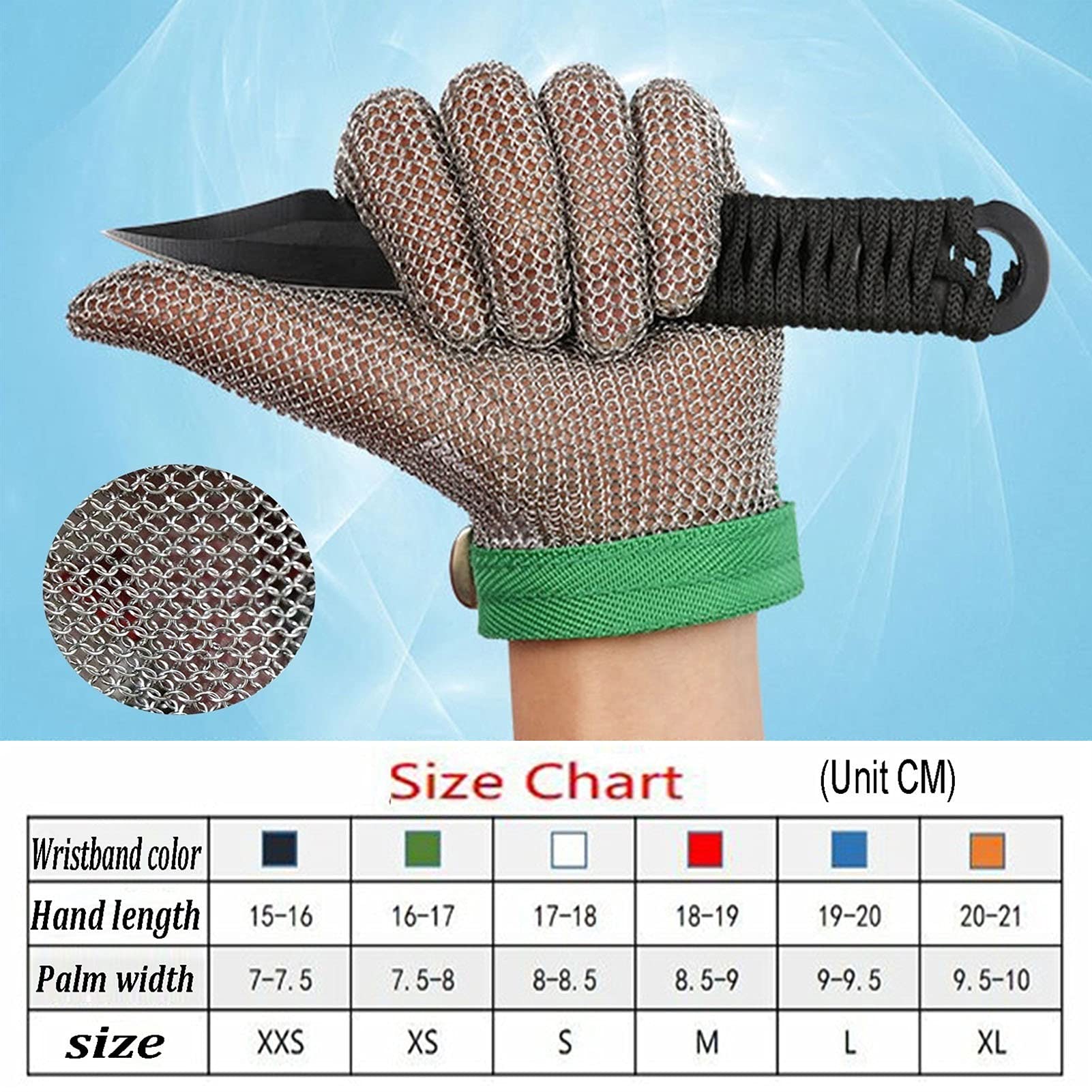 Antiestutado De Acero Inoxidable, Guantes Resistentes A La Seguridad De Los Alimentos 2pcs, Mono De Matadero Cómodo Y Portátil (Color : Gloves-XL, Size : 55X70cm)