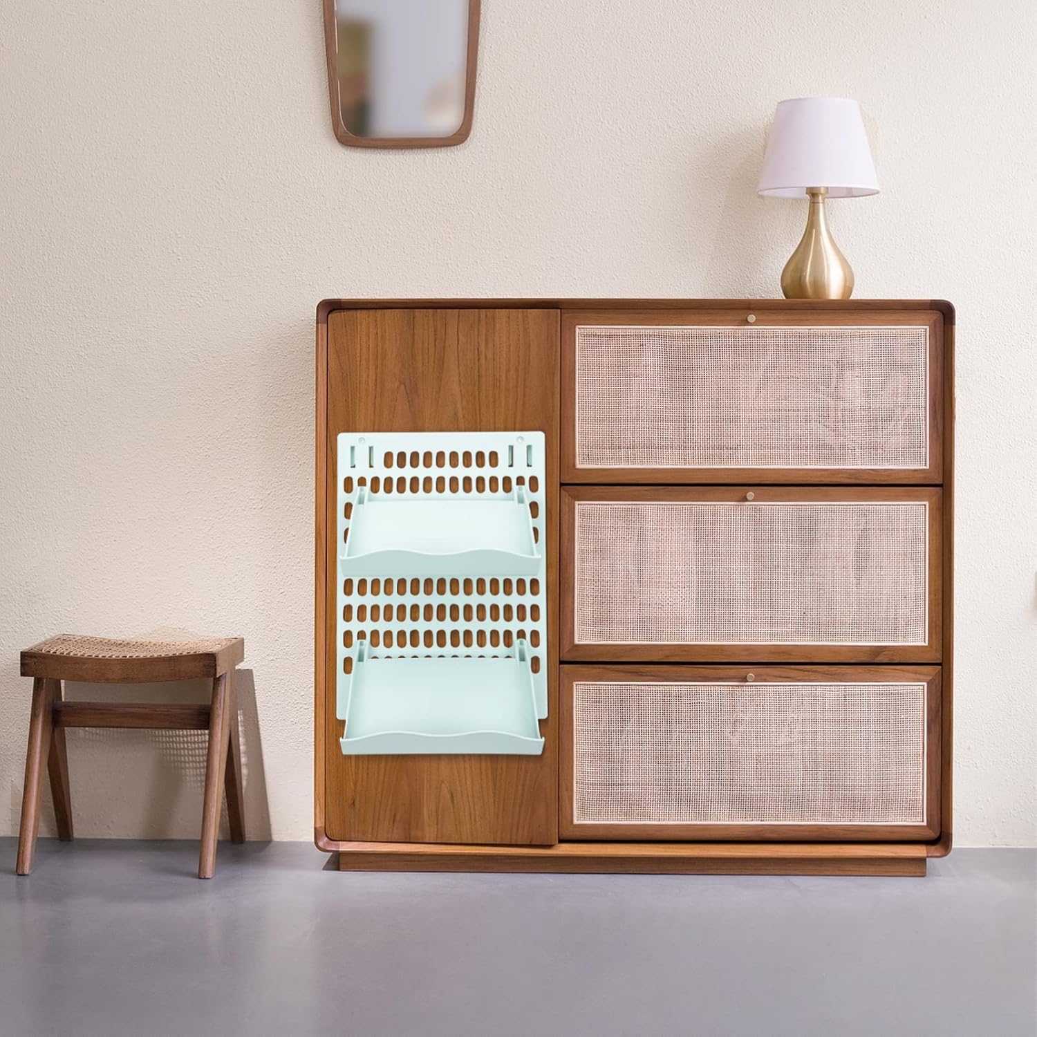 LIFKOME 1set Bathroom Slipper Rack Organizer Mounted Shoe Storage for Entryway Punch Installation Space-saving Design Suitable for Tiles and and Convenient