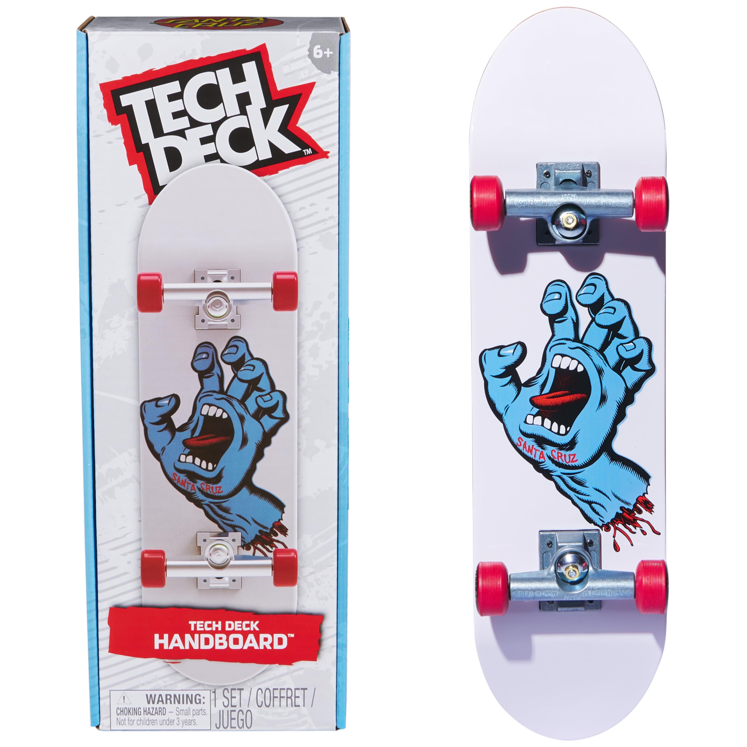 TECH DECKSanta Cruz Handboard; Authentic Mini Skateboards, Kids Toys for Boys & Girls, Ages 6 and up (Hands Use Only)