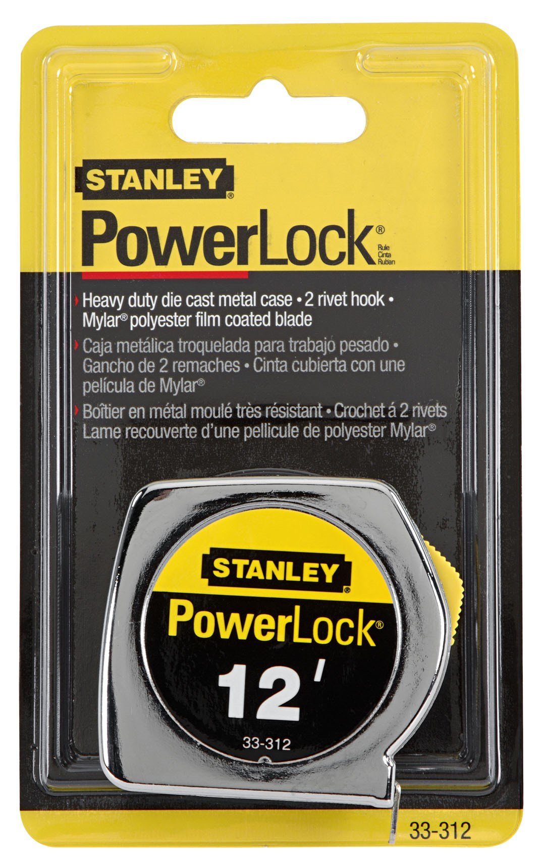 Stanley Hand Tools 33-312 - Cinta métrica profesional (1,9 x 3,6 m)
