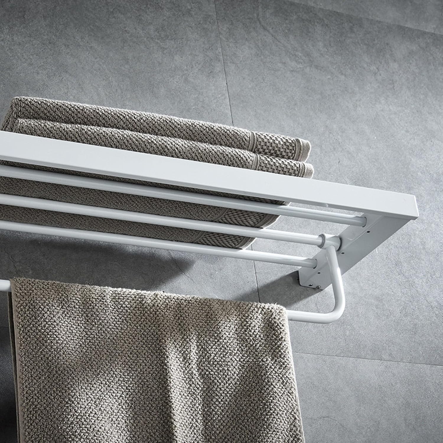 Bath Towel Rack Bathroom Hardware Pendant White Lacquered Set Combination, Towel Ring