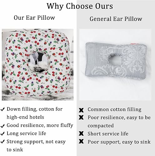 Vista 195 de Almohada perforadora de oreja para dormir de lado, almohada con un orificio para la oreja para CNH y dolor de oído, inflamación de oído, úlceras por