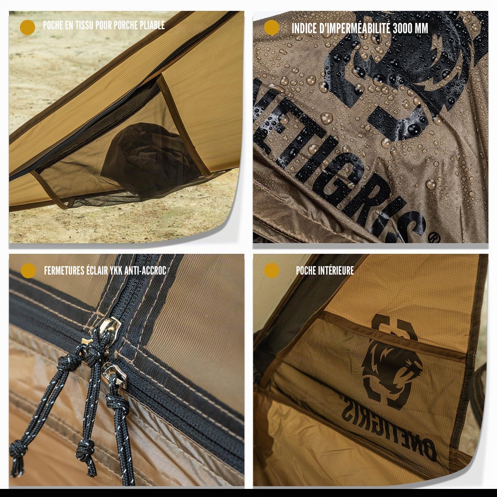 OneTigris Tetra Tente ultralégère pour 1 à 2 Personnes, étanche, 3 Saisons, idéale pour Le Camping, la randonnée, Le Trekking, la randonnée