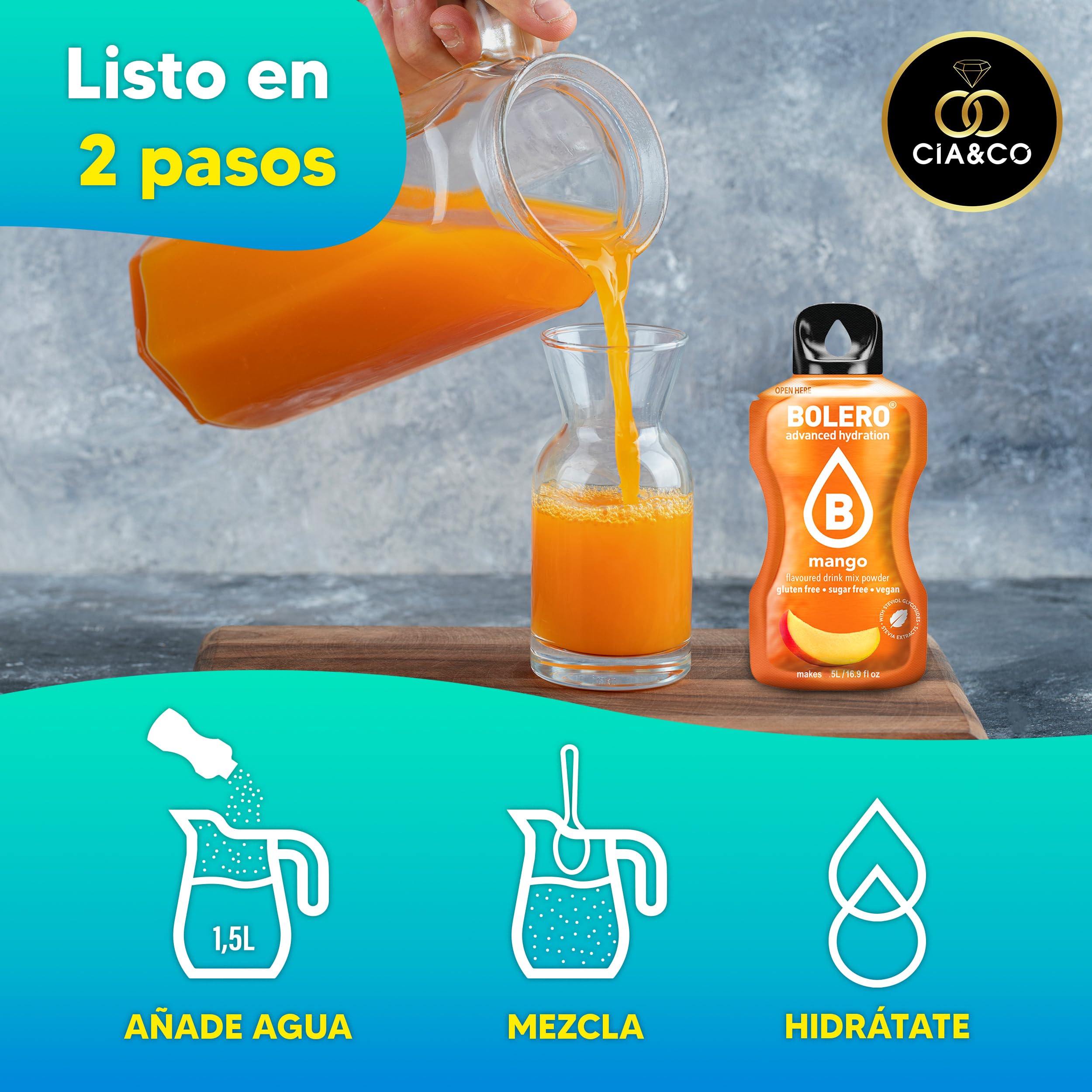24 x Bebida Bolero COLA Hidratante Sin Azucar (24x9 grs) + 30 Pepitas Saludables para una vida más sana by Cia&Co — view 7