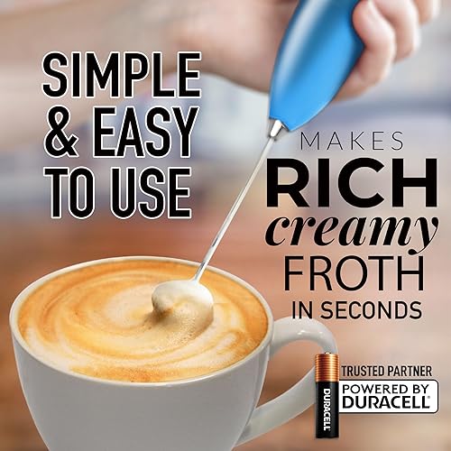 Vista 61 de Zulay Kitchen - Espumador de leche de mano con pilas AA Duracell: batidora de bebidas resistente para café, latte, capuchino y más, color aurora