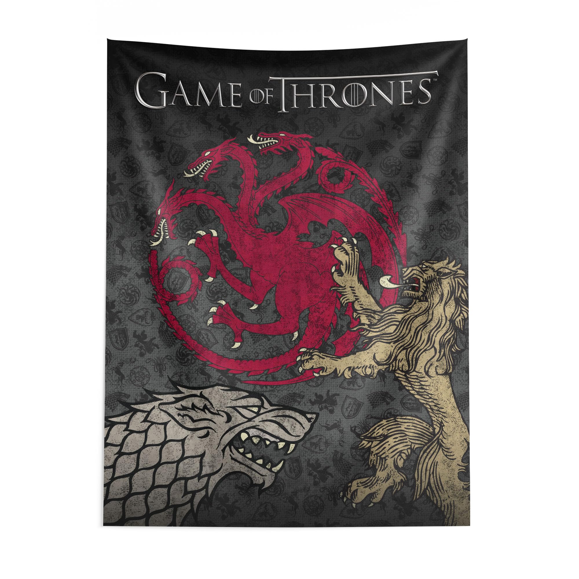 Northwest Game of Thrones Snarling Sigils Wall Hanging Tapestry, Fantasy Room Decor, Lightweight Washable Fade Resistant, 40x57 inches