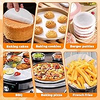 Vista 5 de ISKYBOB 200 hojas redondas de papel pergamino, 4 pulgadas, 6 pulgadas, 8 pulgadas, 10 pulgadas, 4 tamaños, forros para tartas, a prueba de grasa