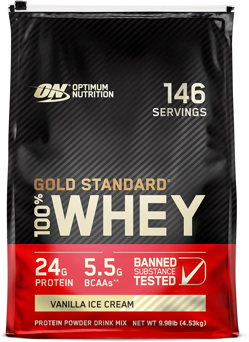 Optimum Nutrition Gold Standard 100% Whey Protein Powder, Vanilla Ice Cream, 10 Pound (Packaging May Vary) : Everything Else