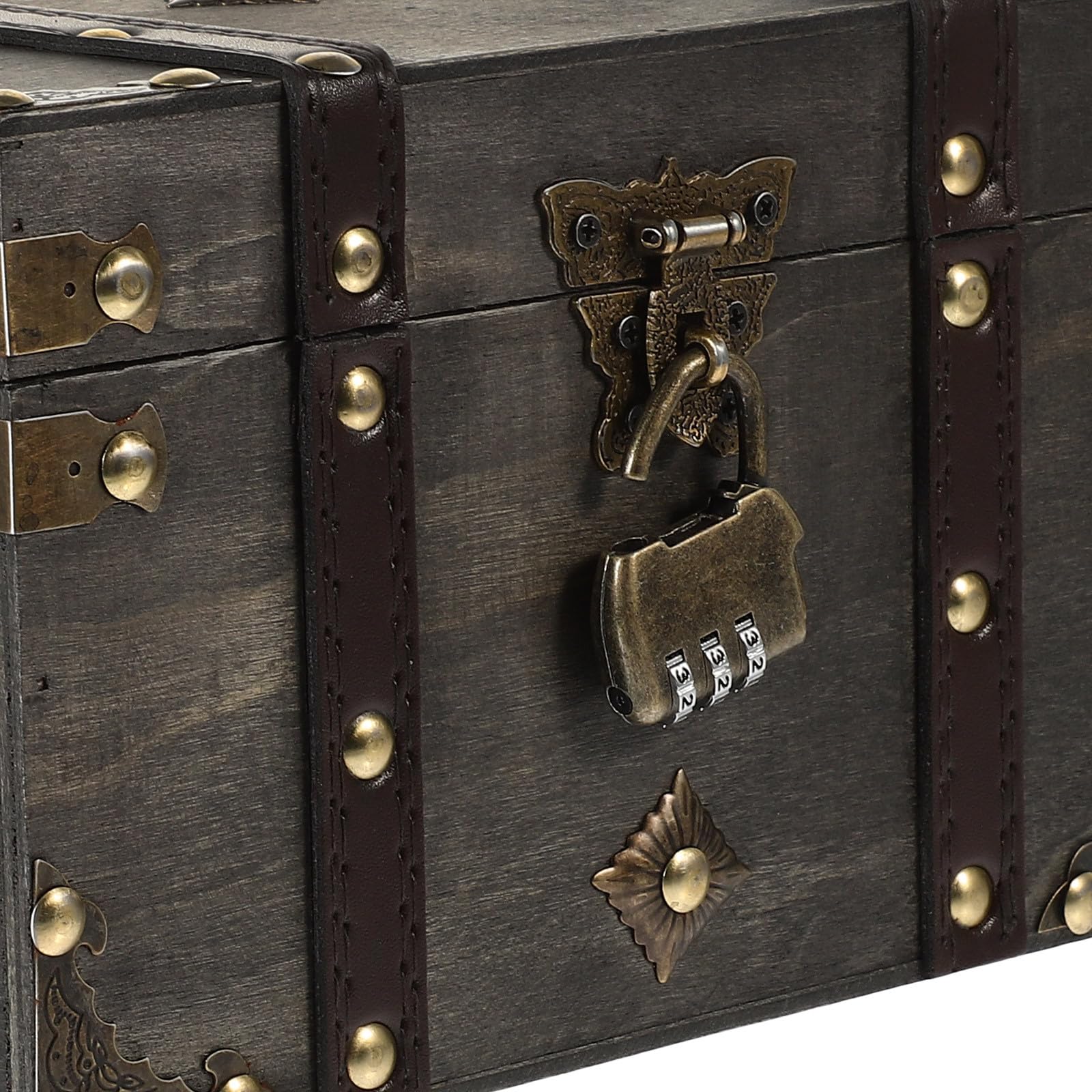 Beaupretty Holztruhe mit Schloss und Großem Fassungsvermögen Dekorative Piratenschatzkiste und Metall Multifunktionale Aufbewahrungsbox für Schmuck und Bücher