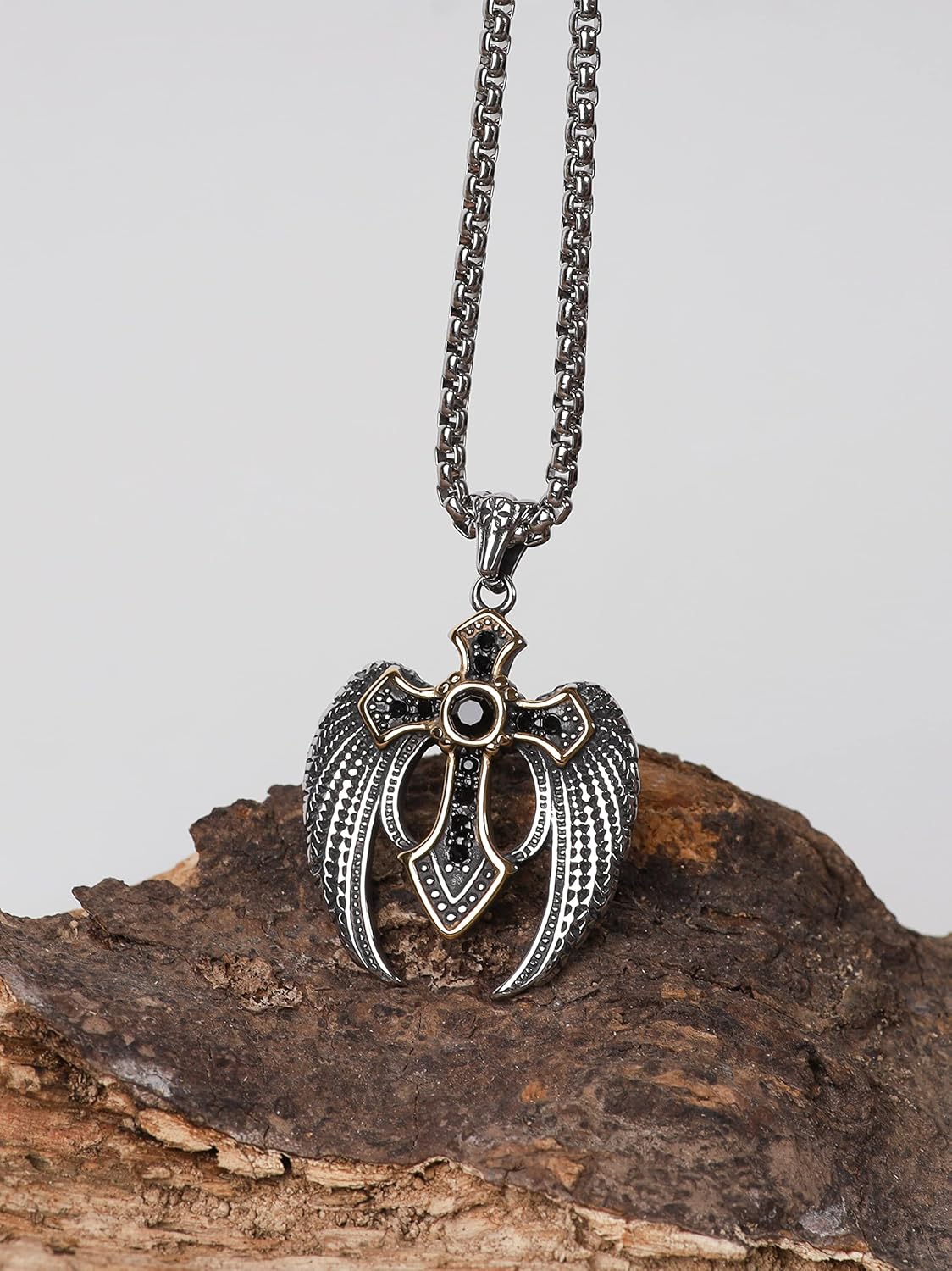 HAQUIL Stainelss Steel Cross Necklace, Box Chain, Cross Jewelry Gift for Men and Women - Image 2