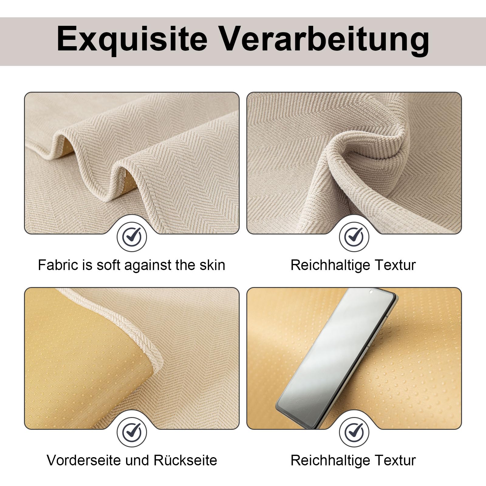 Chenilla Suave Funda Sofa Chaise Long 1 2 3 4 Plazas Protector Cubre Sofa, Grandes Fundas Sofá Antideslizante Universal, Fundas de Sofá Súper Suave para Mascota, (Blanco,90X210cm)