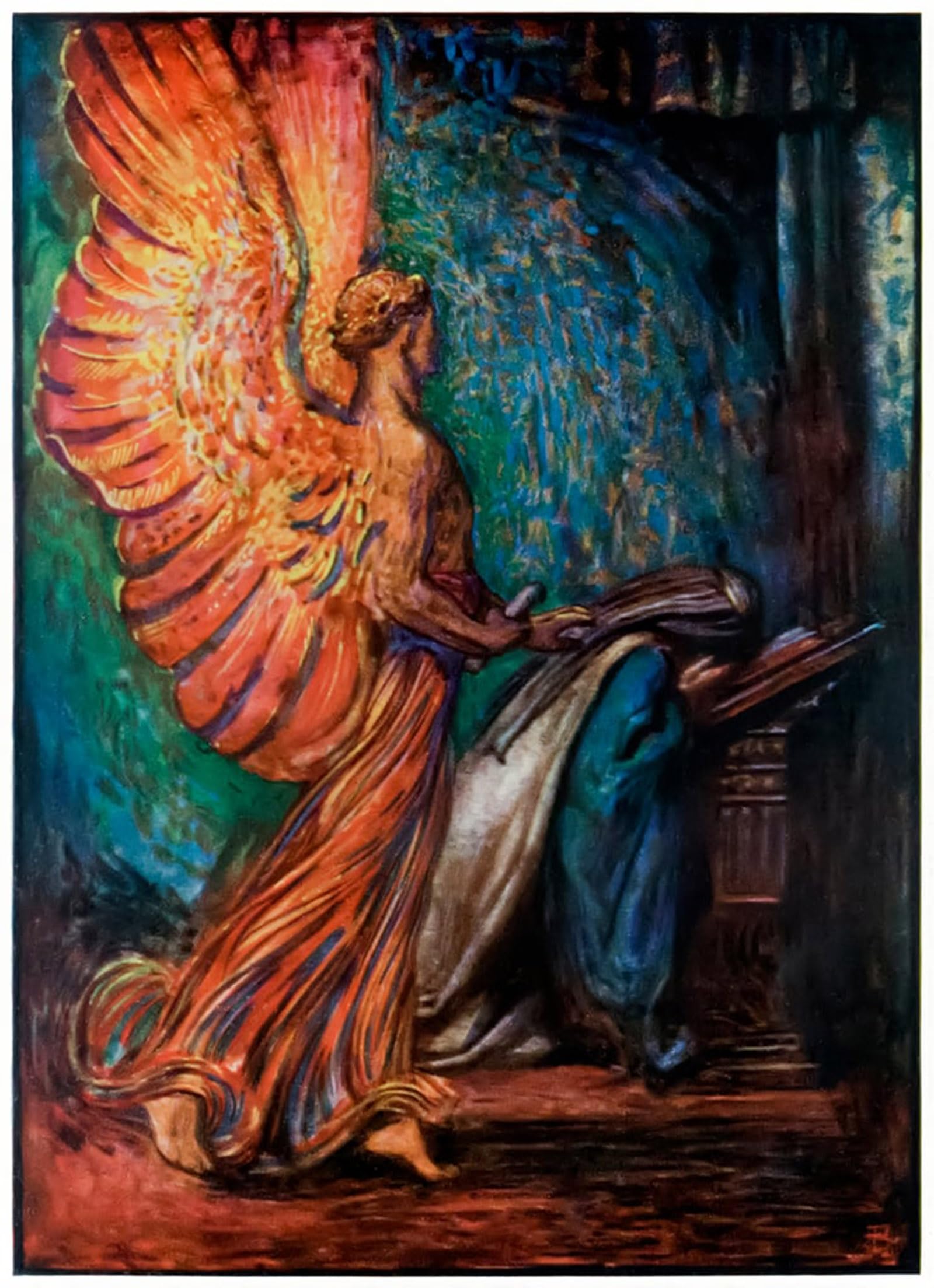 ARTXLXXBN Famous Painting Art Wall Decor Abstract Art Picture the Messenger Comes to Christiana From the Pilgrims Progress by Byam Liston Shaw Animal Pictures for Home Decor 60x90cm