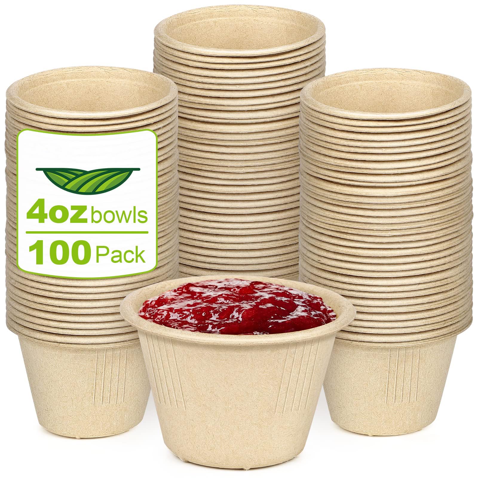 Sponsored Ad – NALACAL 100 Pack Small Paper Bowls, 4 oz Durable Chili Bowls Disposable, Compostable Biodegradable Bagasse Fiber Bowls, Microwavable Paper Bowls for Condiments Small Portion, Sauce, Ice Cream