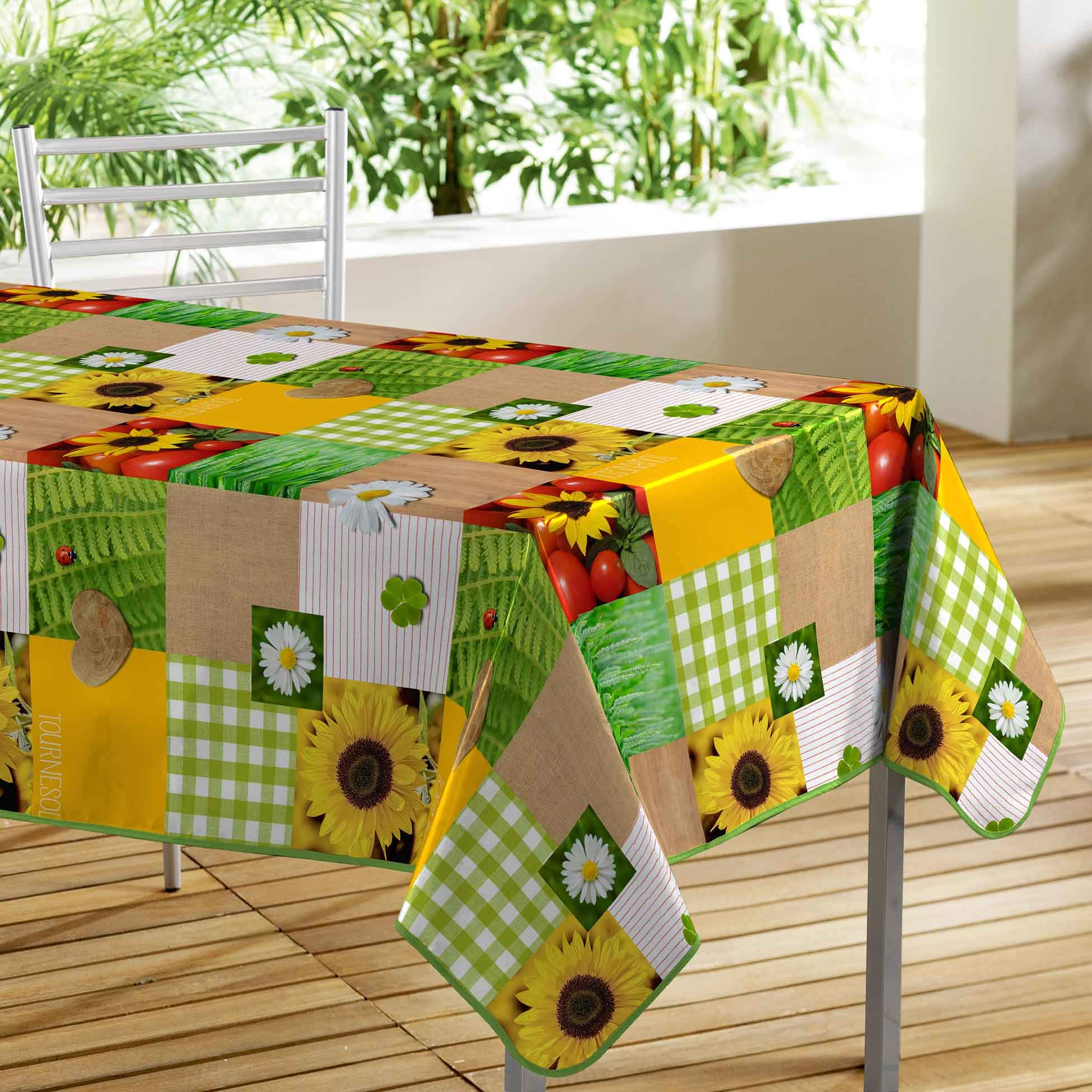 Douceur d'Intérieur CONFECTIONED Tablecloth, Flower Patch, 140 x 240 cm