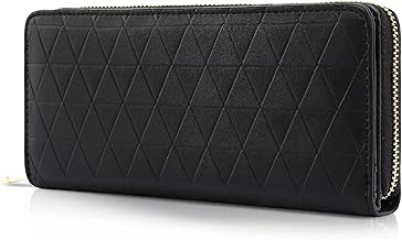TANTOMI Geldbörse Damen groß im Langformat, Geldbeutel mit Exklusiven Prägungen auf Synthetisches Leder, Portemonnaie mit RFID, und mit Reißverschluss Druckknopf und vielen Fächern.