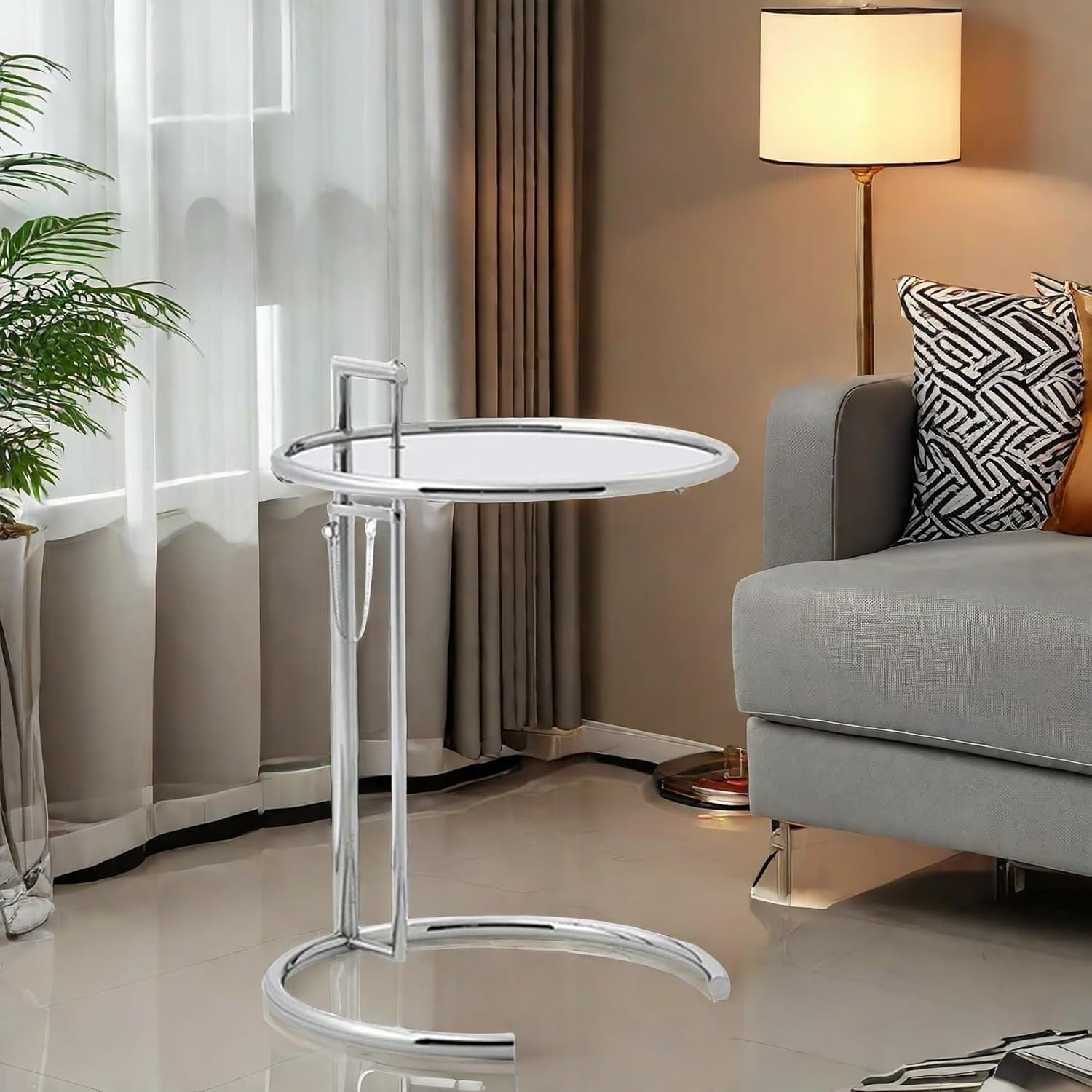 24" Round Glass Tabletop, Tempered Glass Table Surface, 2/5'' Thick Beveled Polished Edge Multipurpose for Dining Room, Living Room, Patio Table Replacement,Clear